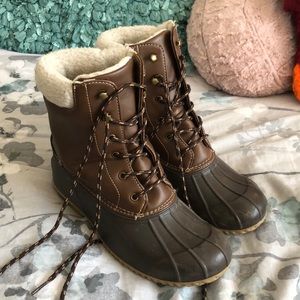 London Fog Warn Duck Boots Winter Boots Fur Lined